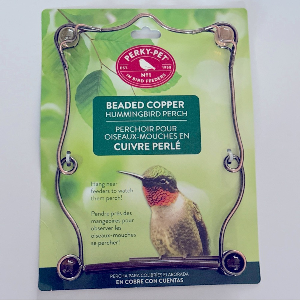 Beaded Copper Bird / Hummingbird Perch